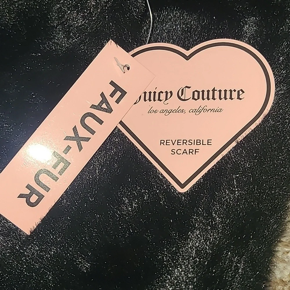 Juicy Couture Black Furry Scarf